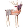 imageCreative CoOp Large Embroidered Sari Fabric Jute and Wire Reindeer Decor Multicolor
