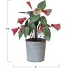 imageCreative CoOp Metal Flower Pot Decor with Faux Flowers Pink and Green