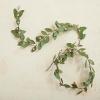 imageCreative CoOp Painted Metal Leaf and Berry Garland Green and Antique Pink