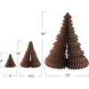 imageCreative CoOp Round Paper Folding Honeycomb Trees with Gold Glitter Brown Set of 3