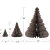 imageCreative CoOp Round Paper Folding Honeycomb Trees with Gold Glitter Grey Set of 3