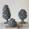 imageCreative CoOp Round Resin Pinecone Finial with Base Verdigris Finish