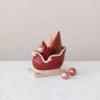 imageCreative CoOp Stoneware Sleigh with Debossed Pattern Red