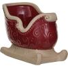 imageCreative CoOp Stoneware Sleigh with Debossed Pattern Red