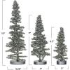 imageCreative CoOp Tinsel Trees with Glitter Silver Set of 3
