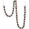 imageCreative CoOp Wool Felt Ball Garland with Embroidery Natural Red and Green