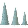 imageCreative CoOp 6 Round x 19 H 5 Round x 15 H ampamp 312 Round x 11 H Wool Felt Trees wGold Metallic Stitching Mint Color Set of 3
