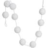 imageCreative CoOp Chenille Rope Ball Garland with Gold Metallic Thread White
