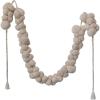 imageCreative CoOp Fabric Pom Pom Swag with Metallic Gold Thread Cream Color