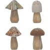 imageCreative CoOp Fabric Topped Foam Mushrooms with Wood Base Sequins and Glitter Multicolor Set of 4