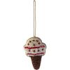 imageCreative CoOp Fabric and Glass Beaded Ice Cream Cone Ornament Multicolor