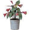 imageCreative CoOp Metal Flower Pot Decor with Faux Flowers Pink and Green