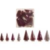 imageCreative CoOp Sisal Bottle Brush Trees with Wood Bases Burgundy and Pink Set of 16