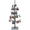 imageCreative CoOp Tinsel Tree with Glass Ornaments and Wood Base Silver