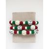 imageCreative CoOp Wool Felt Ball Garland with Embroidery Natural Red and Green
