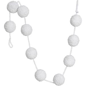 imageCreative CoOp Chenille Rope Ball Garland with Gold Metallic Thread White