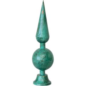 imageCreative CoOp Enameled Metal Finial Antique Green