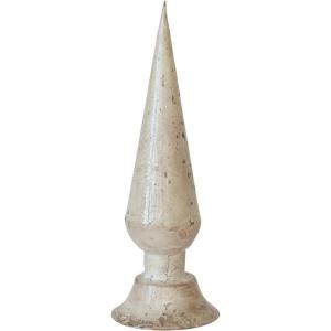 imageCreative CoOp Enameled Metal Finial Antique White