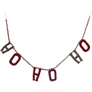 imageCreative CoOp Handmade Wool Felt Ho Ho Ho Garland Multicolor