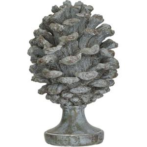 imageCreative CoOp Round Resin Pinecone Finial with Base Verdigris Finish