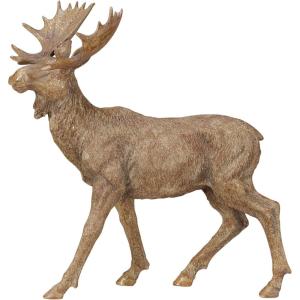 imageCreative CoOp Tall Resin Standing Moose Antique Gold Finish