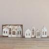 imageCreative CoOp Birch Bark Houses with Windows Natural Set of 4
