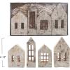imageCreative CoOp Birch Bark Houses with Windows Natural Set of 4