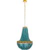 imageCreative CoOp Blue ampamp Red Wood Beaded Chandelier with Yellow Accents
