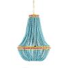 imageCreative CoOp Blue ampamp Red Wood Beaded Chandelier with Yellow Accents