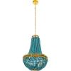 imageCreative CoOp Blue ampamp Red Wood Beaded Chandelier with Yellow Accents
