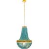 imageCreative CoOp Blue ampamp Red Wood Beaded Chandelier with Yellow Accents