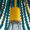 imageCreative CoOp Blue ampamp Red Wood Beaded Chandelier with Yellow Accents