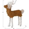 imageCreative CoOp Boucl Cotton Knit and Wire Reindeer Mustard Yellow and White
