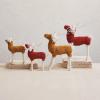 imageCreative CoOp Boucl Cotton Knit and Wire Reindeer Red and White