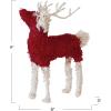 imageCreative CoOp Boucl Cotton Knit and Wire Reindeer Red and White