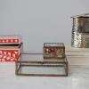 imageCreative CoOp Brass and Glass Display Box with Scalloped Edges Antique Finish3 Square x 134H