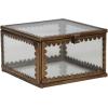 imageCreative CoOp Brass and Glass Display Box with Scalloped Edges Antique Finish3 Square x 134H
