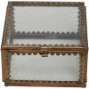 imageCreative CoOp Brass and Glass Display Box with Scalloped Edges Antique Finish3 Square x 134H
