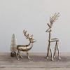 imageCreative CoOp Cast Aluminum Reindeer Decor Antique Gold Finish