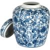 imageCreative CoOp Decorative Ceramic Ginger Jar with Lid for Spaces GreenBlue  White