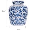 imageCreative CoOp Decorative Ceramic Ginger Jar with Lid for Spaces GreenBlue  White