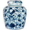 imageCreative CoOp Decorative Ceramic Ginger Jar with Lid for Spaces GreenBlue  White