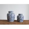 imageCreative CoOp Decorative Ceramic Ginger Jar with Lid for Spaces GreenBlue  White