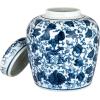 imageCreative CoOp Decorative Ceramic Ginger Jar with Lid for Spaces GreenBlue  White