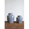 imageCreative CoOp Decorative Ceramic Ginger Jar with Lid for Spaces GreenBlue  White