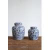 imageCreative CoOp Decorative Ceramic Ginger Jar with Lid for Spaces GreenBlue  White