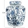 imageCreative CoOp Decorative Ceramic Ginger Jar with Lid for Spaces GreenBlue  White Bird