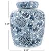 imageCreative CoOp Decorative Ceramic Ginger Jar with Lid for Spaces GreenBlue and White