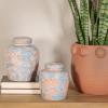 imageCreative CoOp Decorative Ceramic Ginger Jar with Lid for Spaces GreenLight Blue
