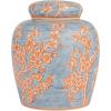 imageCreative CoOp Decorative Ceramic Ginger Jar with Lid for Spaces GreenLight Blue